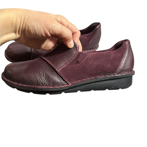 Clark’s Cognac Red Michela Opal Leather & Suede Slip-on Flats 8W - Picture 4 of 12